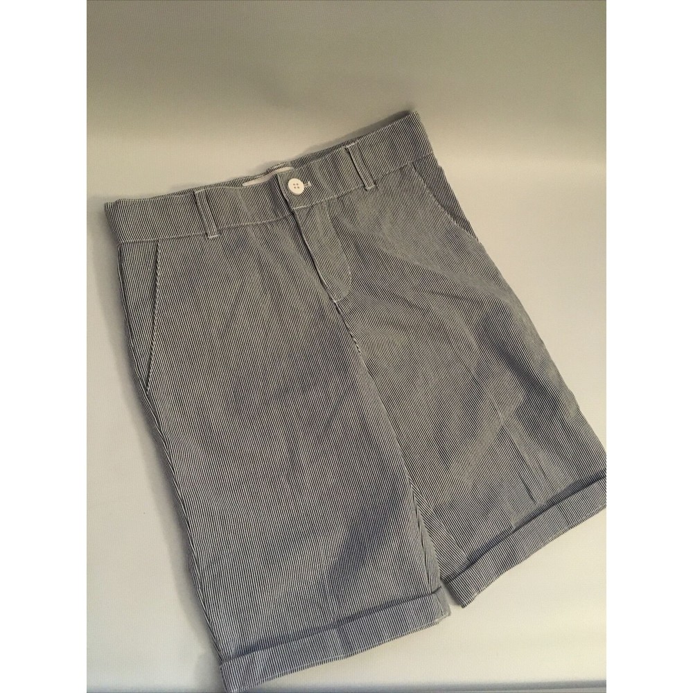 Jacadi Paris Boys Falt Front Shorts White Blue Size 8